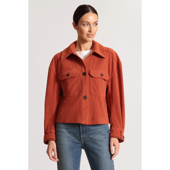 Avec Les Filles Corduroy Cropped Shacket Shirt Jacket –XL Burnt Orange Rust  NWT - Picture 1 of 14